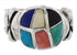 Sterling Silver Multicolor Inlay Southwest Ring Size 8-1/4 TX40035